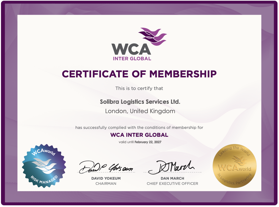 WCA Inter Global Certificate